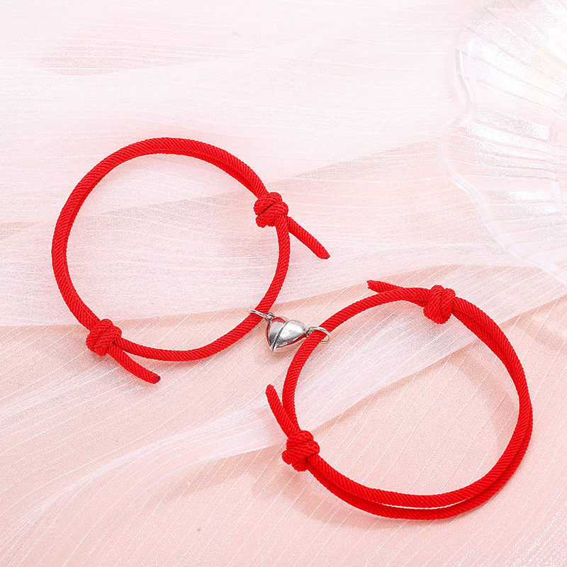Simple Alloy Love Magnets Attracting Couple Bracelets view 6
