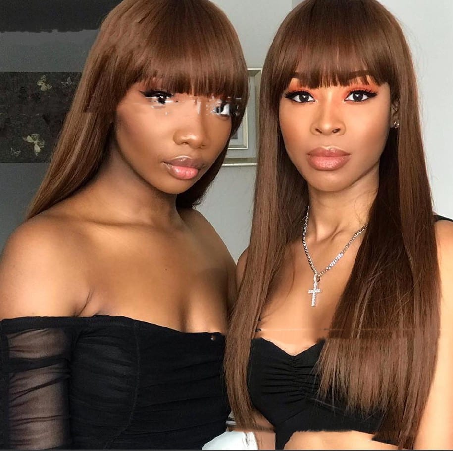 Qi Bangs Black And Brown Long Straight Hair view 2