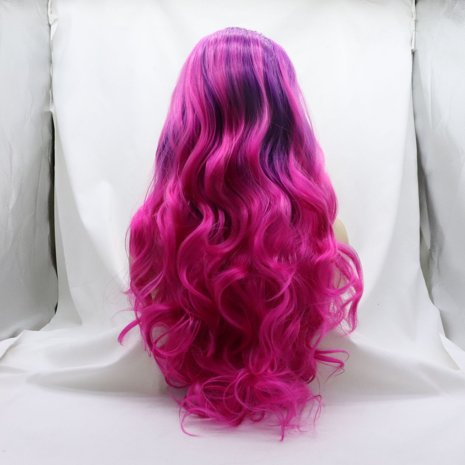 Front Lace Half Hand Hook Gradient Color Long Curly Head Cover view 2