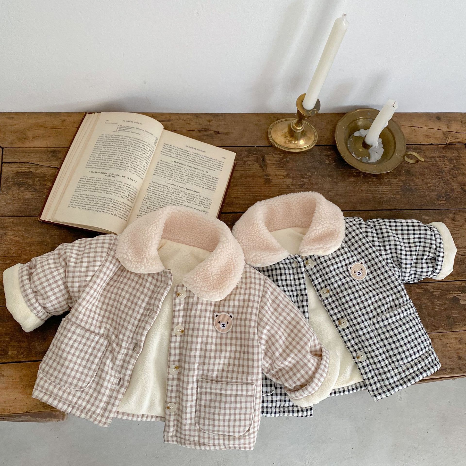 Baby Winter Coat Men's And Women's Korean-style Plaid Bear Quilted To Keep Warm Cotton-padded Jacket Thickened Children's Cotton Clothes view 9