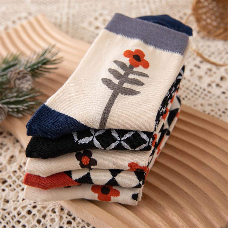 Socks Female Literary Fan In Tube Cotton view 4