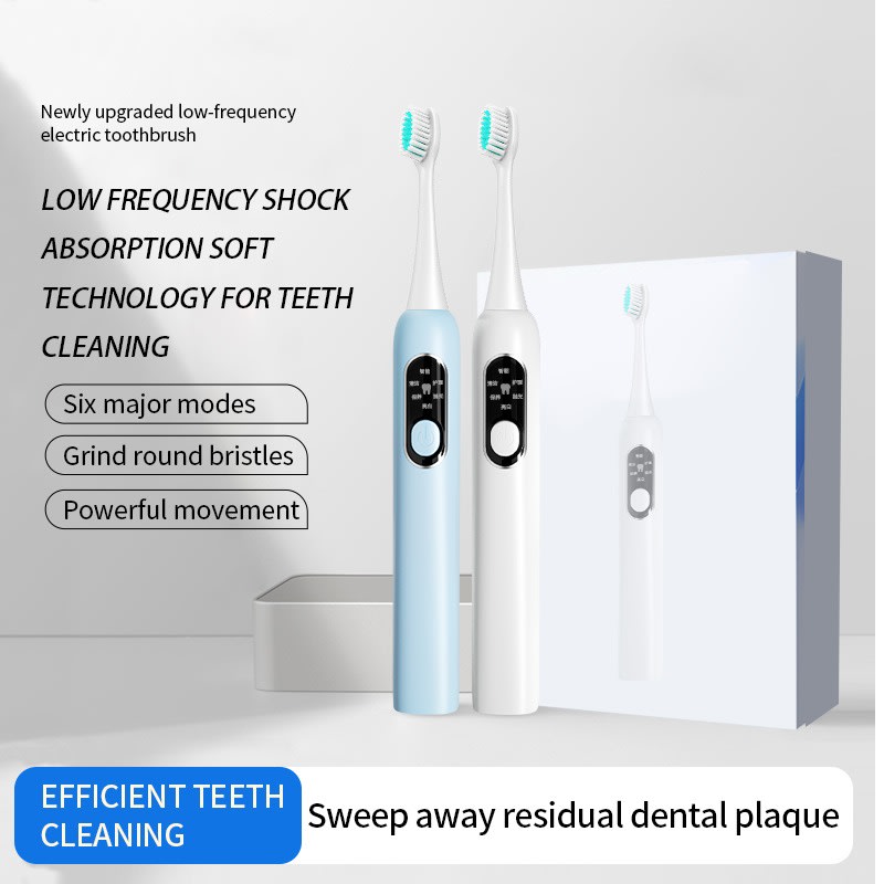 White Low Frequency Electric Toothbrush-1pcs view 2