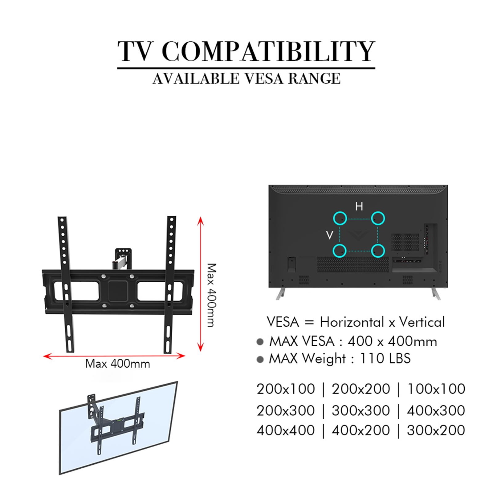 32-65 Inch Single Pendulum Small Base TV Stand TMXD-103 Load Bearing 35KG view 14