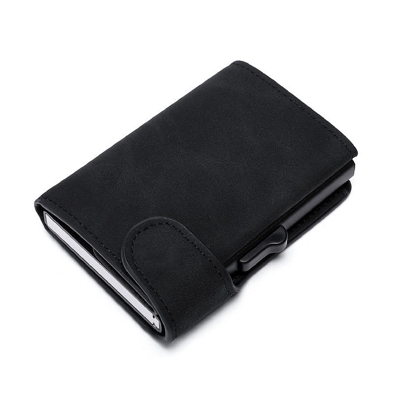 Crazy Horse Leather Aluminum Card Case Wallet view 2