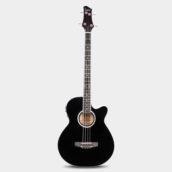 4 Strings With EQ, Rosewood Fingerboard Folk Bass, Black view 16