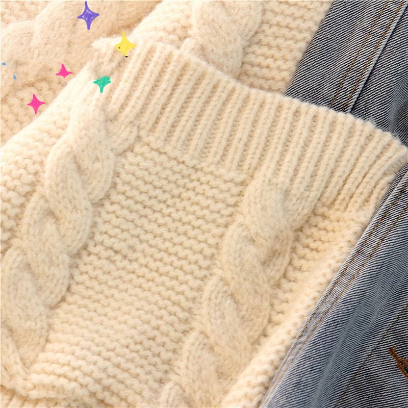 Large Size Women's Loose Denim Jacket Thickened Sweater Knitted Cardigan view 5