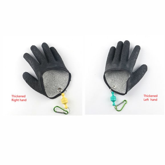 Fishing Gloves Anti-Slip Protect Hand From Puncture Scrapes Fisherman Professional Catch Fish Latex Hunting Gloves Left Right view 9