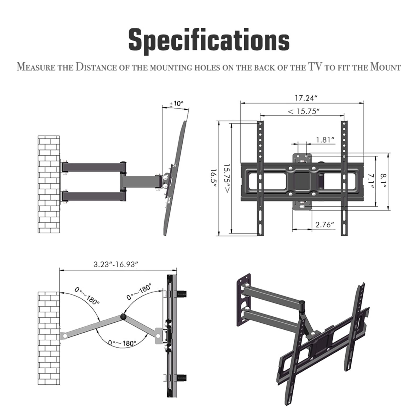 32-65 Inch Single Pendulum Small Base TV Stand TMXD-103 Load Bearing 35KG view 15