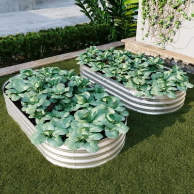 2Pcs 6x3x1ft Raised Garden Bed Kit, Galvanized Planter Raised Garden Beds For Outdoor For Vegetables,Flowers &Herbs, Heavy Duty, Rust-Resistant, Easy Assembly view 5