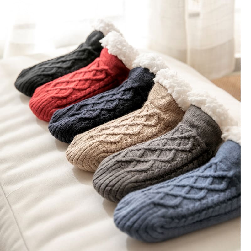 Winter Knitted Plush Floor Socks Home Warm Non-slip Carpet Socks Women view 4