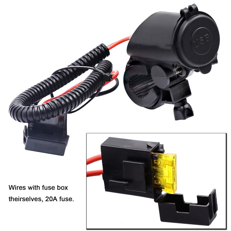 4.2A Dual USB Car Mobile Phone Charger Motorcycle ATV Universal 12Vor24V Modified Lead view 3