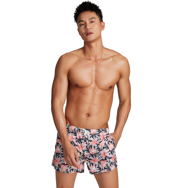 Men's Beach Pants Peach Fur Fashionable Printed Lily view 4
