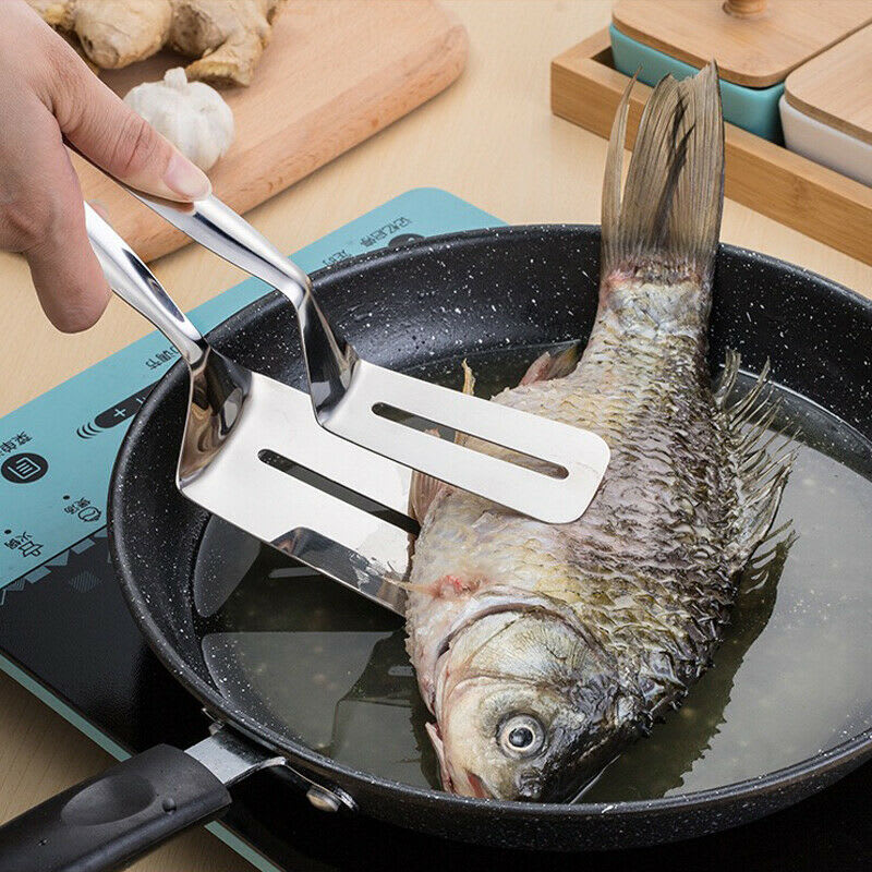 Stainless Steel Steak Clamp Food Bread Meat BBQ Clip Tongs Kitchen Cooking Tool view 5