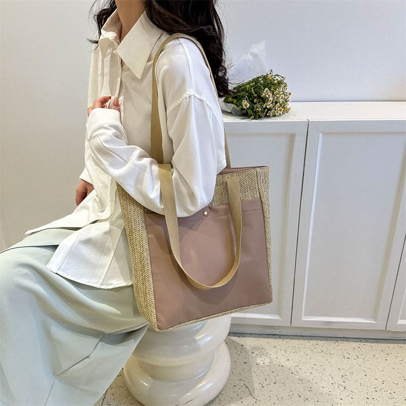New Simple Casual One Shoulder Retro Large Capacity Tote Commuter Bag view 11