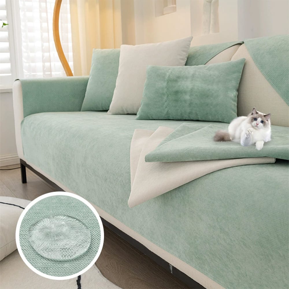 New Style Waterproof Sofa Cushion Anti-scratch Sofa Cover Solid Color Chenille Non-slip Four Seasons Universal Sofa Protection Cover view 5