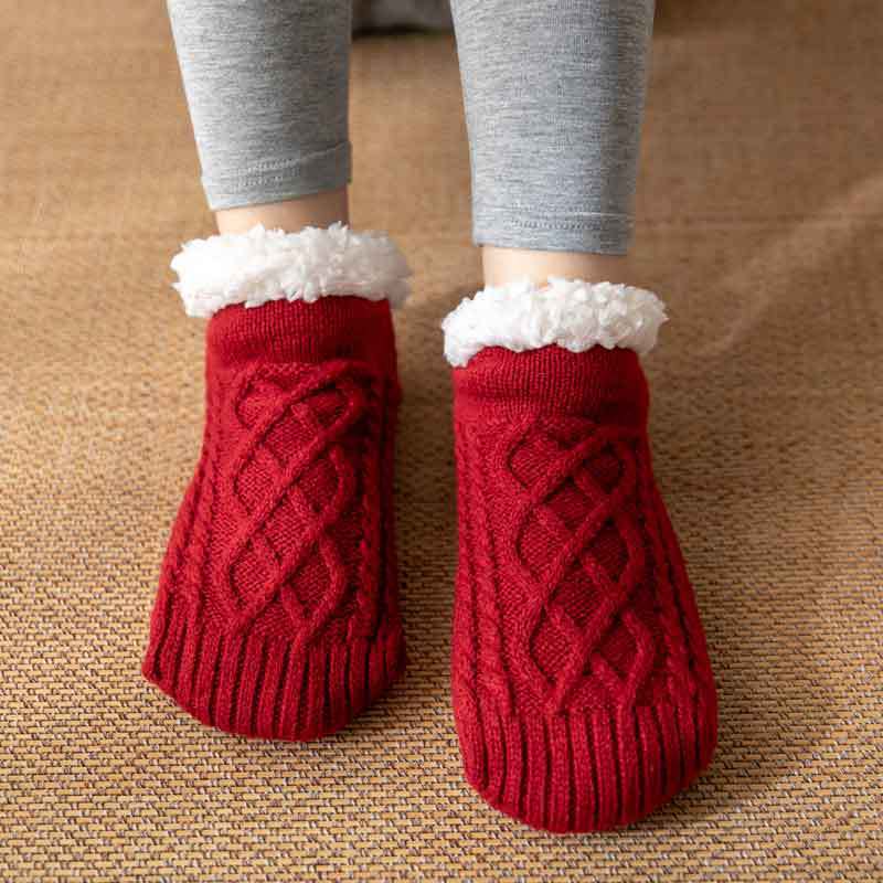 Winter Knitted Plush Floor Socks Home Warm Non-slip Carpet Socks Women view 10