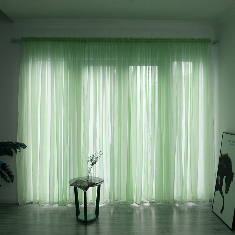 Simple And Modern Balcony Solid Color Gauze Curtain view 4
