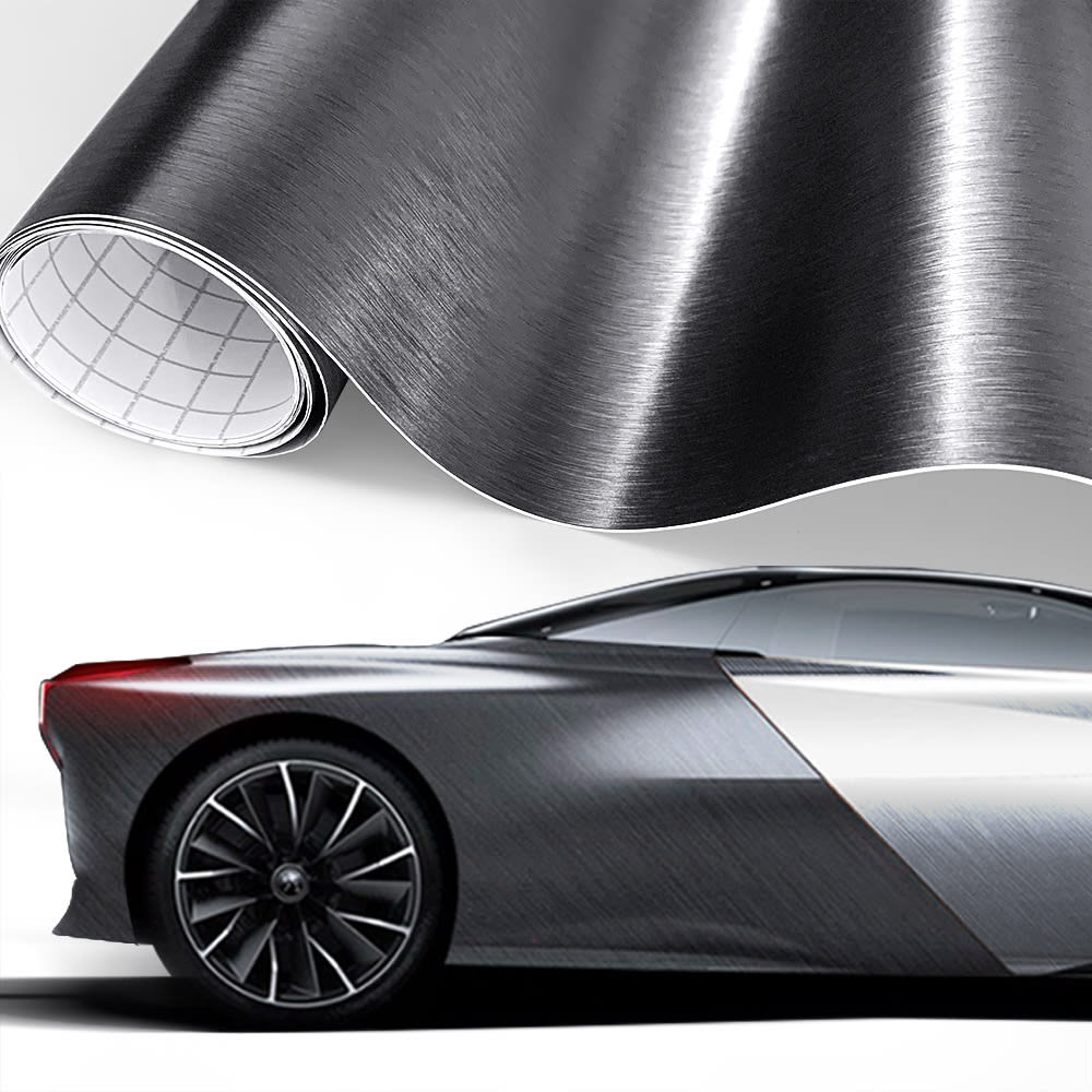 Car Styling Glossy Black 5D Carbon Fiber Vinyl film Car Wrap view 5