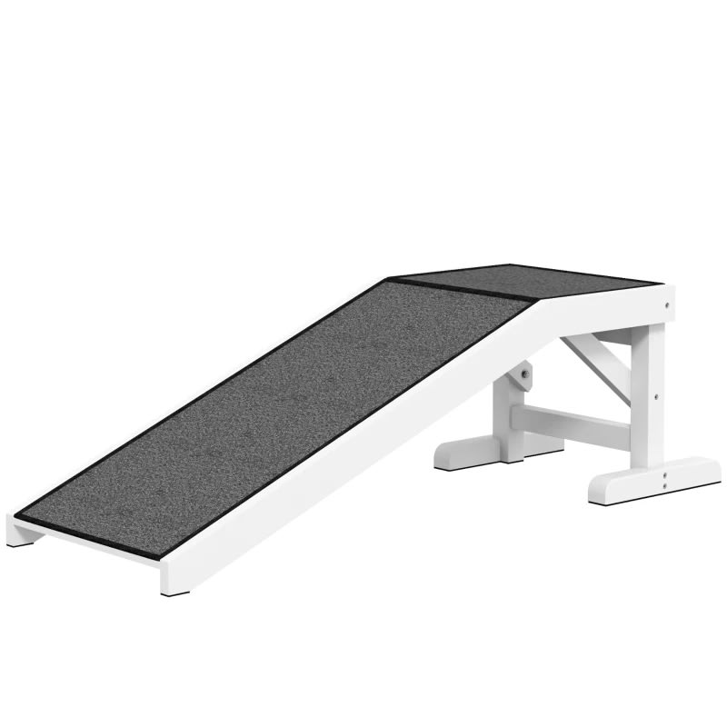 PawHut  Pet Ramp For Dogs & Cats With Non-Slip Carpet, White view 1