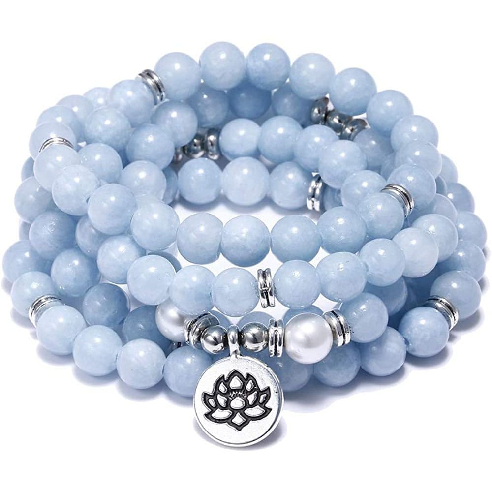 Amazon Stone Tiger Eye Stone Bracelet Necklace 108 Buddha Beads Lotus Bracelet view 6