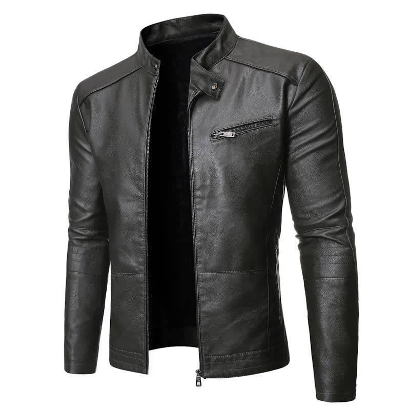 New European And American Men's Motorcycle Leather Jackets view 3