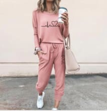 Women's Long Sleeve Suit Fashion Pullover Top And Pockets Drawstring Long Pants Solid Color Casual Sports Trouser Suit Clothing view 9