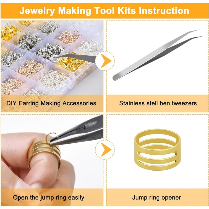 15 Grid Gold And Silver Set Lobster Buckle Nine Character Needle Single Circle Flower Tray Extended Chain DIY Homemade view 2