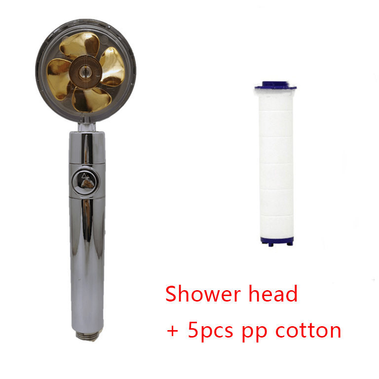 Shower Head Water Saving Flow 360 Degrees Rotating With Small Fan ABS Rain High Pressure Spray Nozzle Bathroom Accessories view 98