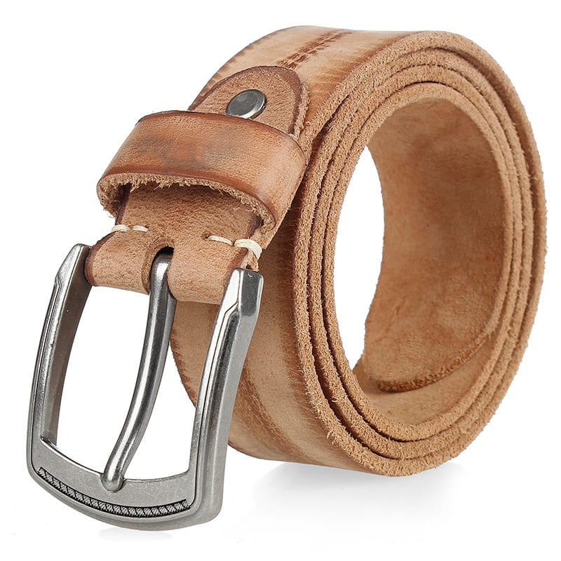 Casual Denim Versatile Retro Top Leather Belt view 5