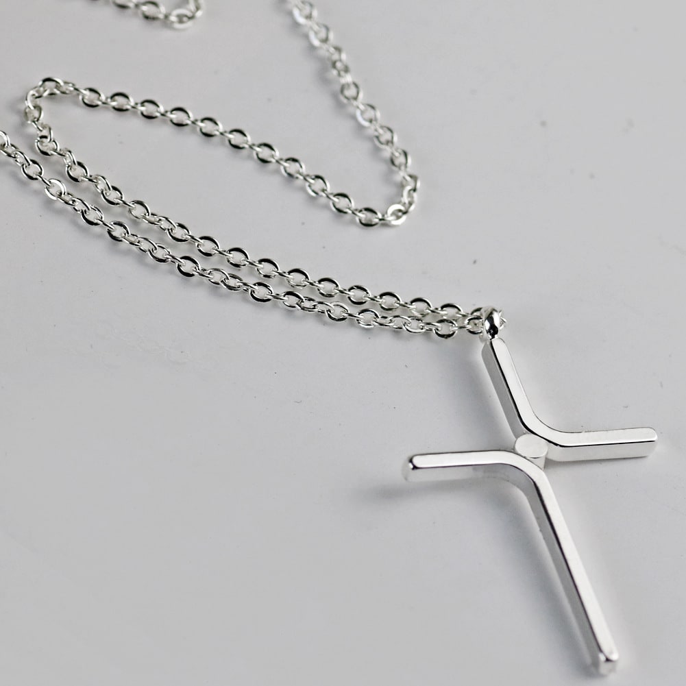 Cross Pendant New Simple Necklace Titanium Steel Plating view 3