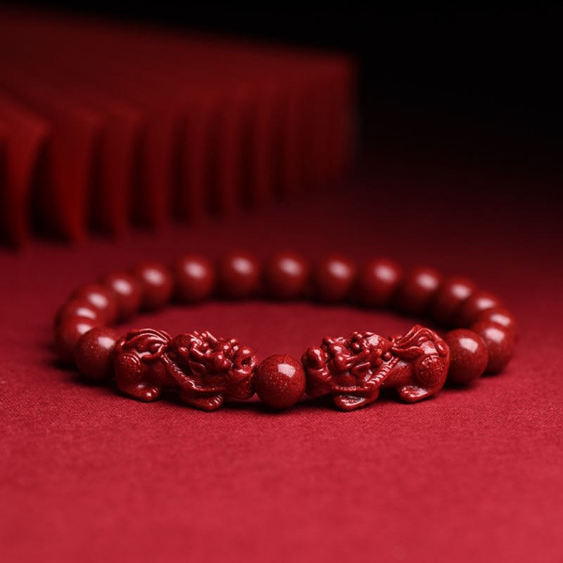 Cinnabar Double Pixiu Bracelet view 11