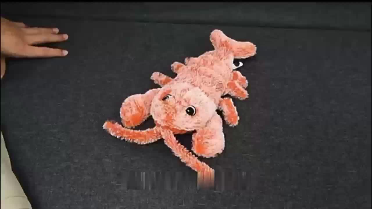 Pet Gravity Shrimp Plush Toy USB Charging Simulate Lobster Electric Jumping Cat Toys, Simulation Lobster Dog Toy, USB Charging With Catnip Plush Cat Toy, Pet Dog Cats Stuffed Interactive Toy view 6