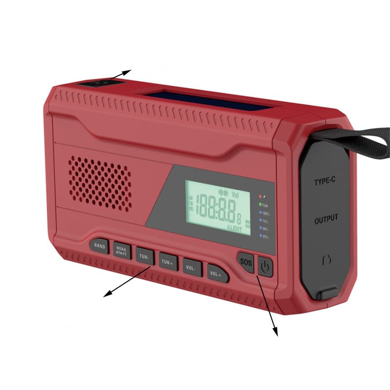 Outdoor Emergency Radio Solar Hand-generated High Brightness Lighting view 5