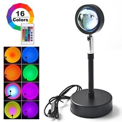 Upgrade Rainbow Sunset Projector Lamp Atmosphere Light Home Coffee Shop Background Wall Decoration Remote Control Sunset Lamps view 17