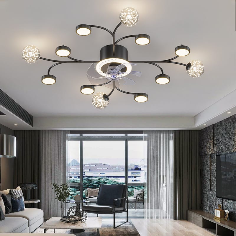 Modern Smart Bedroom Ceiling Fan Lamp view 5