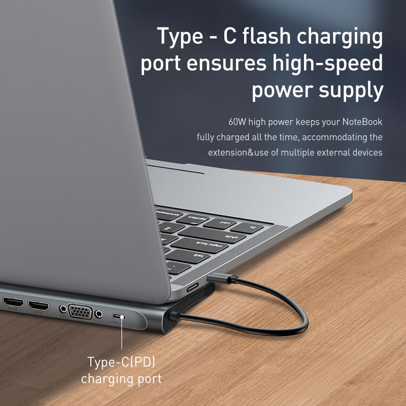 Hub Docking Station And  Cooling Bracket To Ten-port HDMI And VGA Network Port Conversion Hub view 3