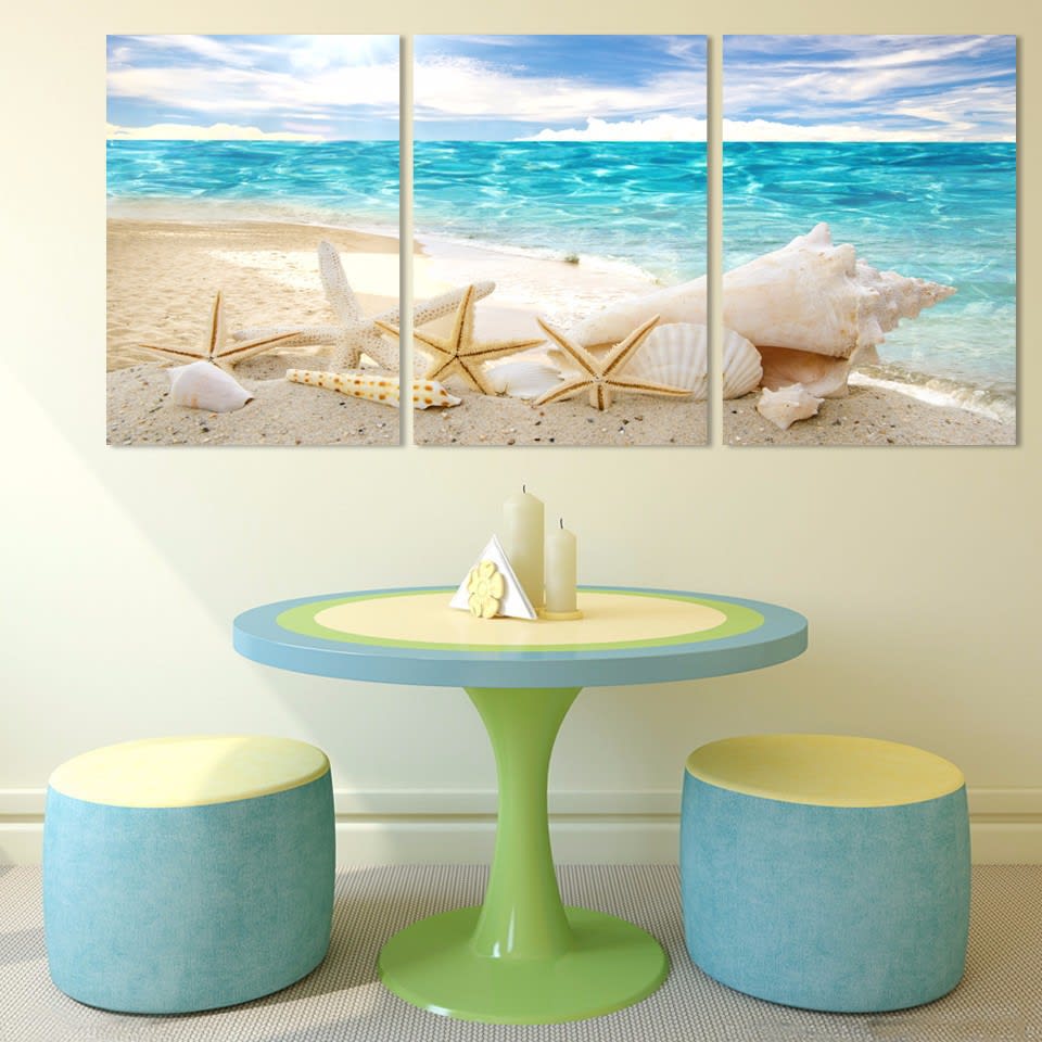Micro Spray Home Living Room Triple Starfish Oil Painting view 3