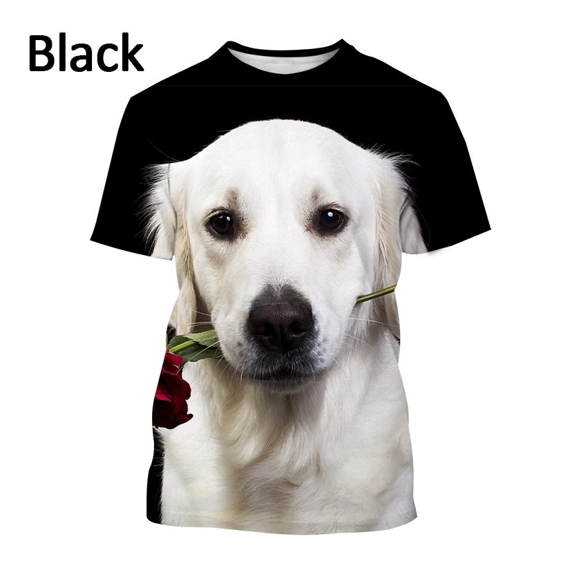 Men's And Women's Casual Golden Retriever 3D Printing T-shirt Fashion Short Sleeve view 5