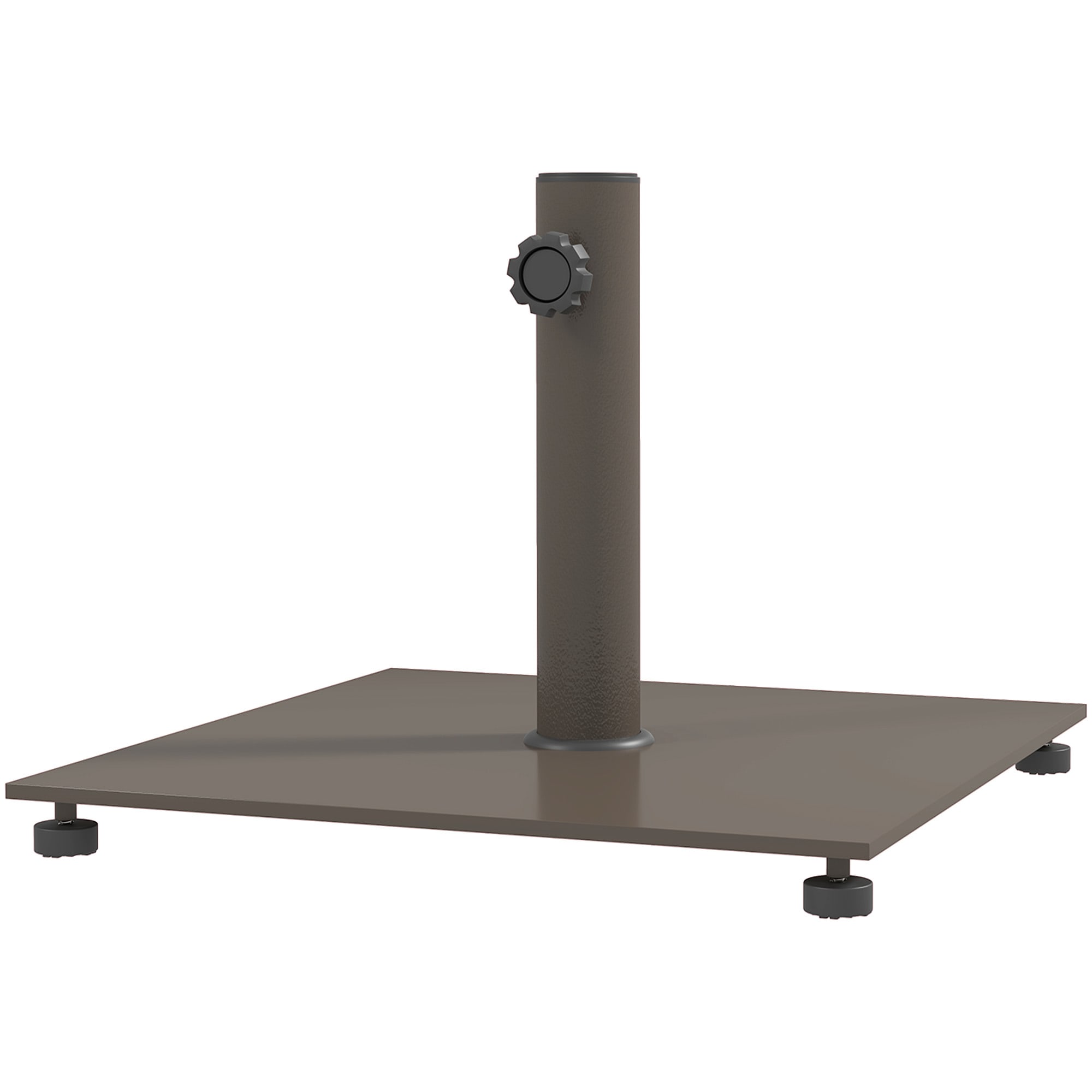 Square Patio Umbrella Base, 29 Lbs Metal Umbrella Stand Base With Adjustable Foot Pads, Heavy Duty Patio Umbrella Holder For 1.51.9 Umbrella Poles For Outdoor, Lawn, Poolside, Brown view 6