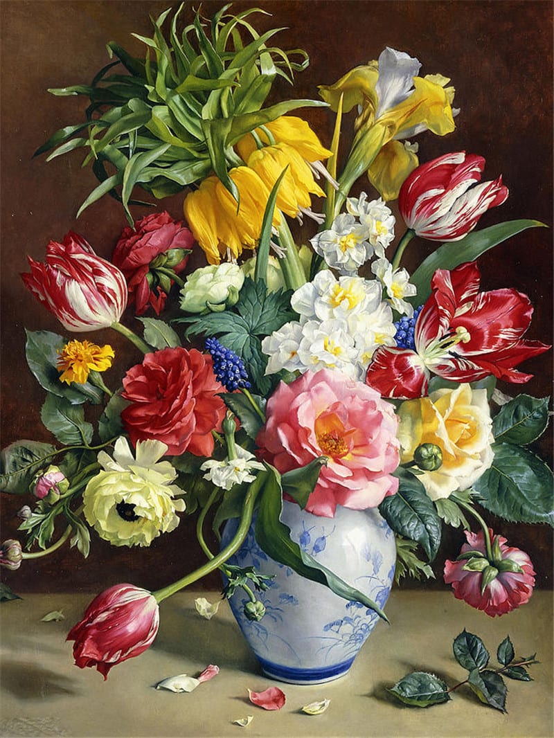 Flower Combination 5d Diamond Painting Diy Full Diamond Cross view 9