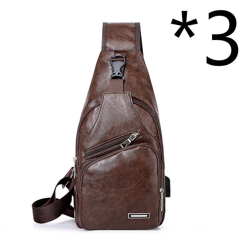 Casual Fashion Men's USB Charging Chest Bag view 19