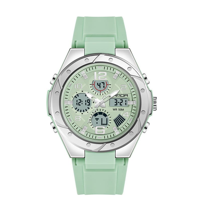 Men's Dual Display Waterproof Luminous Couple Sports Electronic Watch view 8