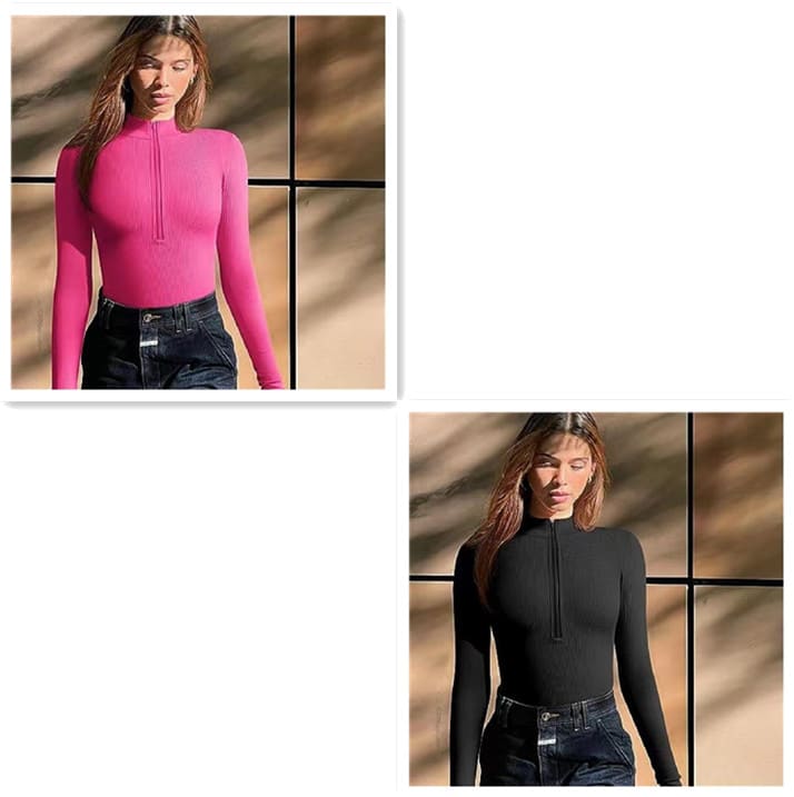 Fashion Long Sleeve Zipper Jumpsuit Seamless Slimming Shapewear For Women Romper view 21