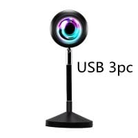 Upgrade Rainbow Sunset Projector Lamp Atmosphere Light Home Coffee Shop Background Wall Decoration Remote Control Sunset Lamps view 23