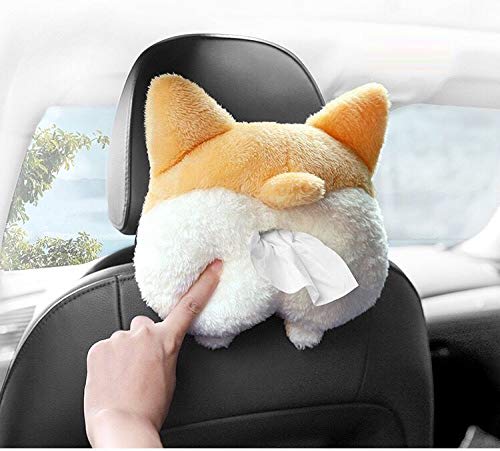 Tissue Box Cover Soft Adorable Corgi Butt Shaped Creative Storage Bag Hanging Pouch Tissue Box Wrapper For Car Home view 13