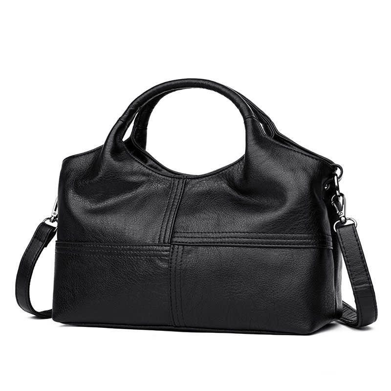 Lightweight Splicing Soft Leather Large Capacity Fashionable Mother Bag view 15