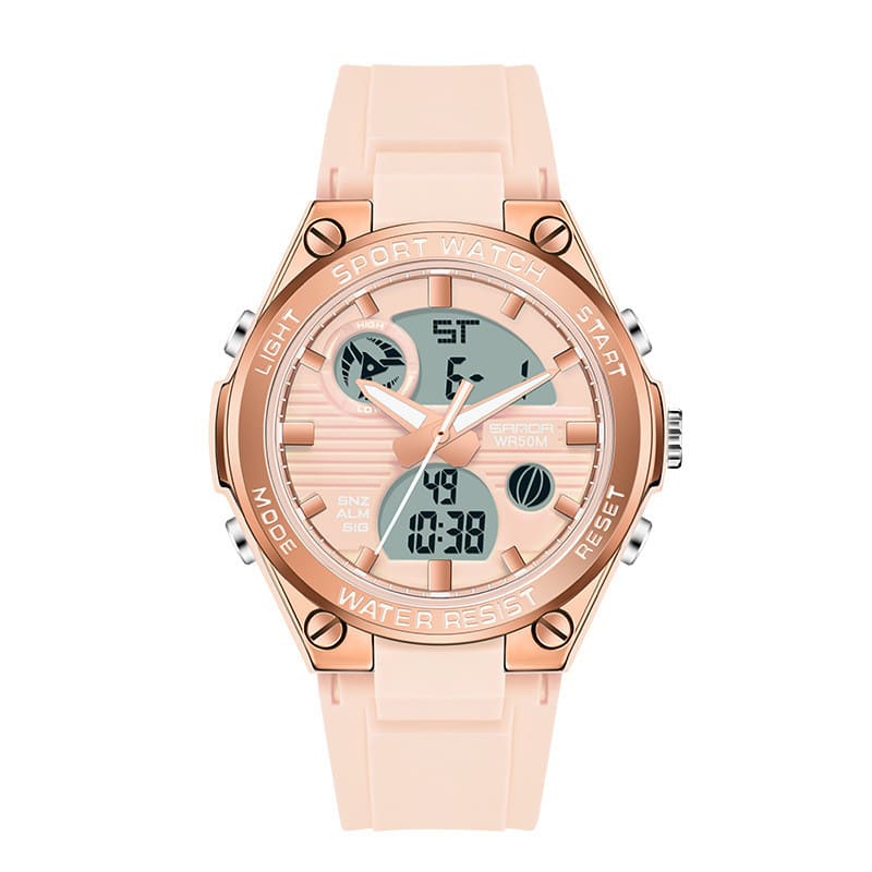 Men's Dual Display Waterproof Luminous Couple Sports Electronic Watch view 4