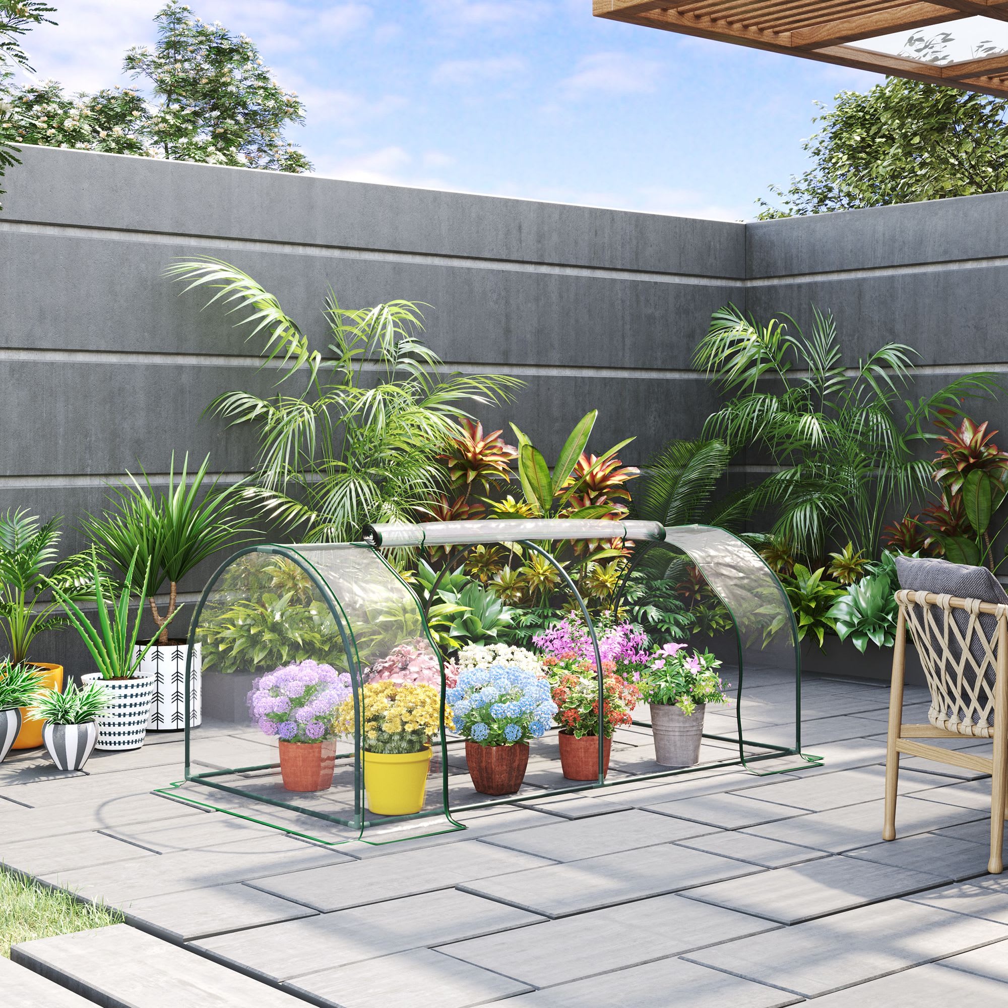 Portable Tunnel Greenhouse For Outdoor Garden Hot House view 6