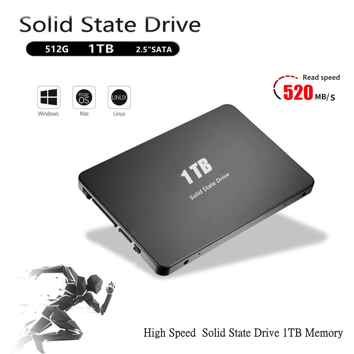 2.5 Inches High Speed Solid State Drive 1TB Notebook Desktop view 3