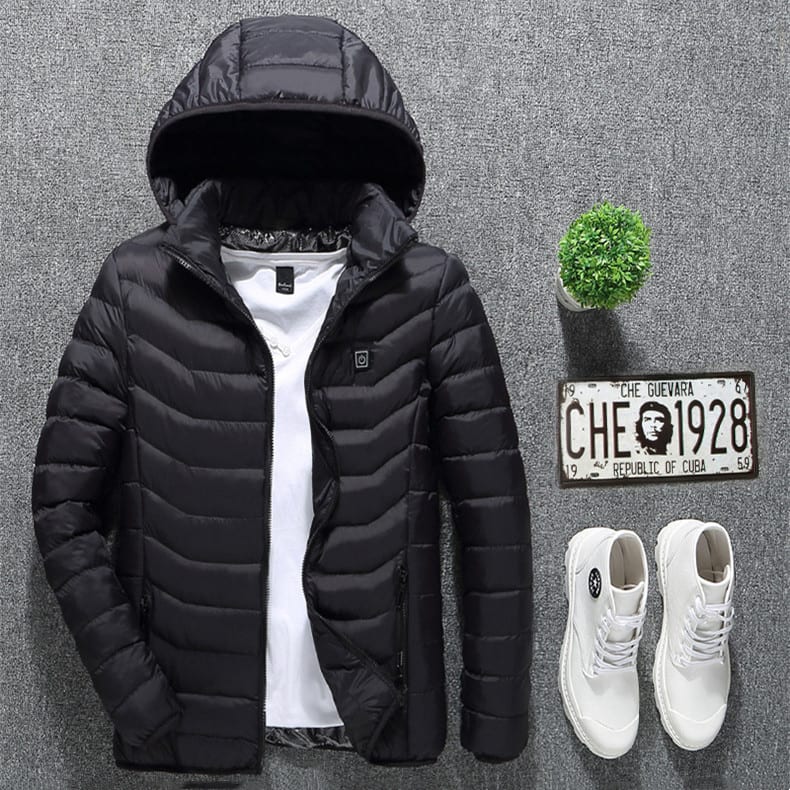 Winter Heated Jacket USB Electric Cotton Coat Zip-up Heater Thermal Clothing Heating Vest For Men view 5